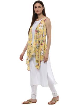 White printed crepe kurti 4