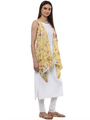 White printed crepe kurti 5