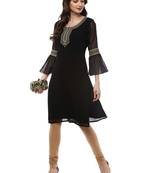 Black printed georgette kurti