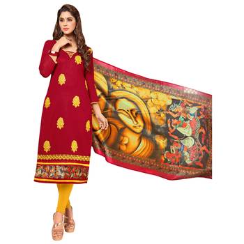 Maroon Embroidered Cotton Salwar 1