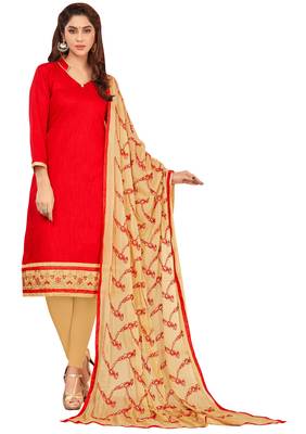 Red Embroidered Cotton Salwar 1