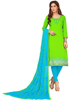 Green Embroidered Cotton Salwar 1
