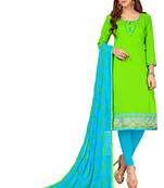 Green Embroidered Cotton Salwar