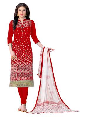 Red Embroidered Cotton Salwar 1