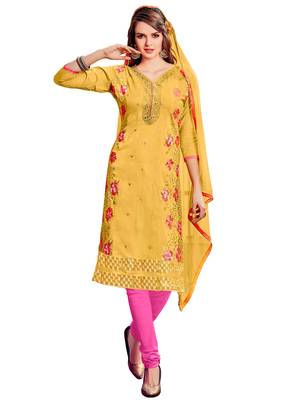 Yellow Embroidered Cotton Salwar 1