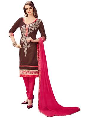 Brown Embroidered Cotton Salwar 1