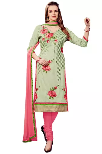 Green Embroidered Cotton Salwar