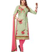 Green Embroidered Cotton Salwar