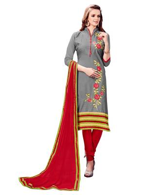 Grey Embroidered Cotton Salwar 1