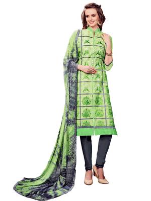 Green Embroidered Cotton Salwar 1