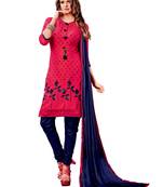 Red Embroidered Cotton Salwar