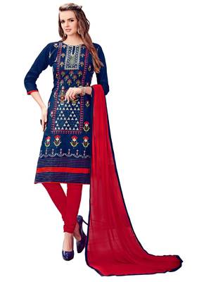 Blue Embroidered Cotton Salwar 1
