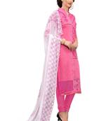Pink Embroidered Cotton Salwar