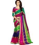 Multicolor woven cotton saree with blouse