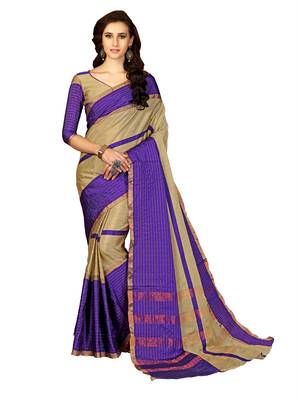Multicolor woven cotton saree with blouse 1
