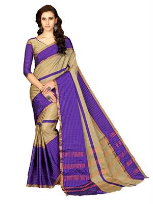 Multicolor woven cotton saree with blouse 2