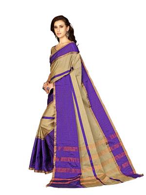 Multicolor woven cotton saree with blouse 3
