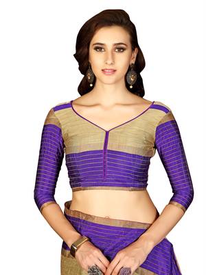 Multicolor woven cotton saree with blouse 4