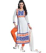 Multicolor embroidered cotton salwar
