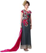 Multicolor embroidered georgette salwar