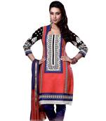 Multicolor embroidered cotton salwar