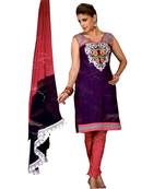 Multicolor embroidered cotton salwar