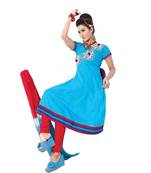 Multicolor embroidered cotton salwar
