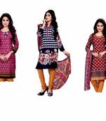 Multicolor plain crepe salwar