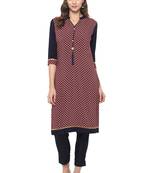 Maroon printed rayon kurti