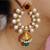 Pearly Red Green Designer Jhumka Earrings