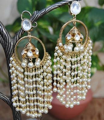 Designer Pearly Jhumka Dangler Earrings 1