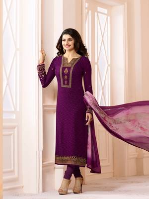 Dark-pink embroidered georgette salwar suit salwar suit with duptta 2