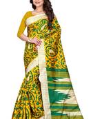 Multicolor printed bhagalpuri silk saree with blouse
