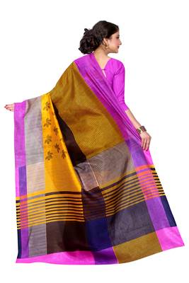 Multicolor printed bhagalpuri silk saree with blouse 2