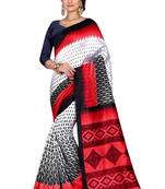 Multicolor printed bhagalpuri silk saree with blouse
