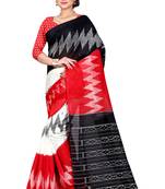 Black printed bhagalpuri silk saree with blouse