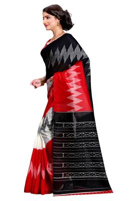 Black printed bhagalpuri silk saree with blouse 3