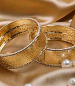 Rich Look Like Jewellery Golden Bracelet Pair With Intricate Stonework
