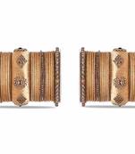 Royal Set Of 2 Velvet & Silk Thread Bangle Set By Leshya Golden