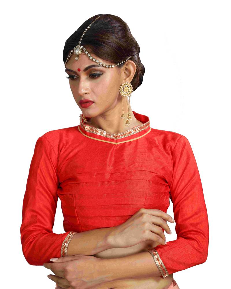Women Peach Cotton Blend Digital Print Saree With Unstitched Blouse main image 1