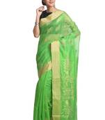 Multicolor Hand Woven Pure Bengal Handloom Saree With Blouse