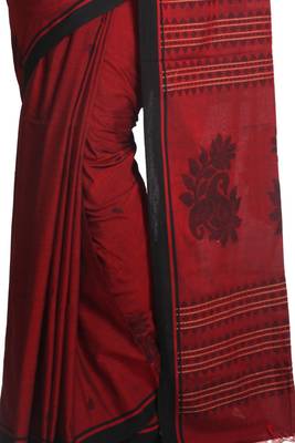 Multicolor Hand Woven Pure Khadi Saree With Blouse 4