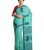 Multicolor Hand Woven Pure Khadi Saree With Blouse