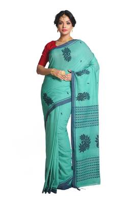 Multicolor Hand Woven Pure Khadi Saree With Blouse 2