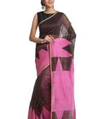 Multicolor Hand Woven Pure Linen Saree With Blouse