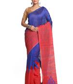 Multicolor Hand Woven Pure Bengal Handloom Saree With Blouse