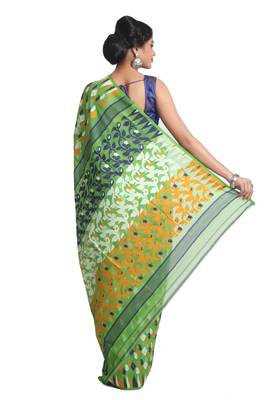 Multicolor Hand Woven Pure Bengal Handloom Saree 3