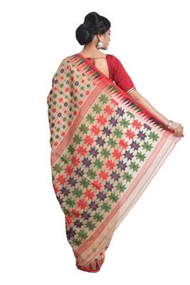 Multicolor Hand Woven Pure Bengal Handloom Saree 3