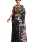 Multicolor Hand Woven Pure Bengal Handloom Saree With Blouse