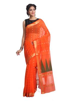 Multicolor Hand Woven Pure Bengal Handloom Saree With Blouse 1